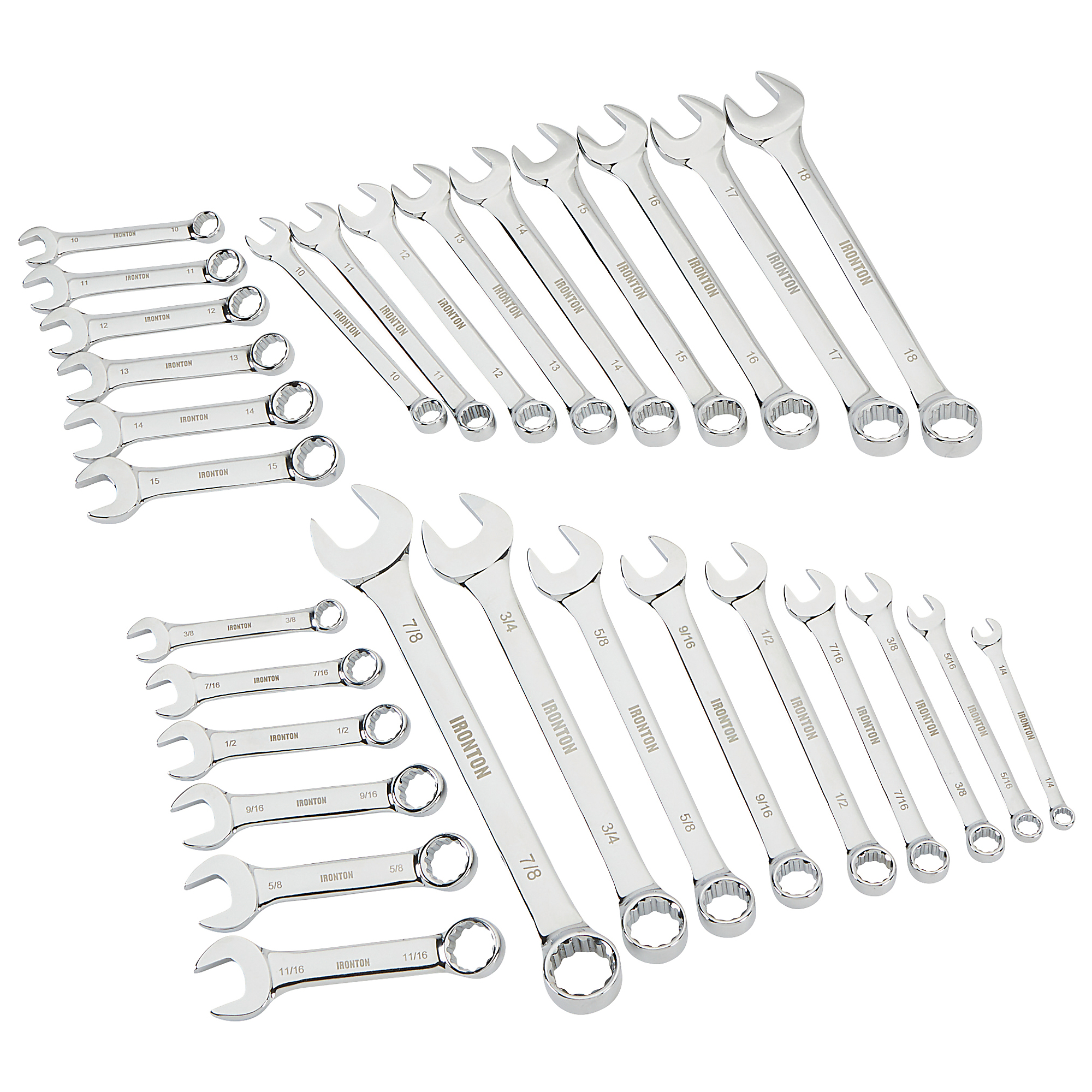 Ironton 30-Pc. SAE/Metric Wrench Set, Model# 38175A